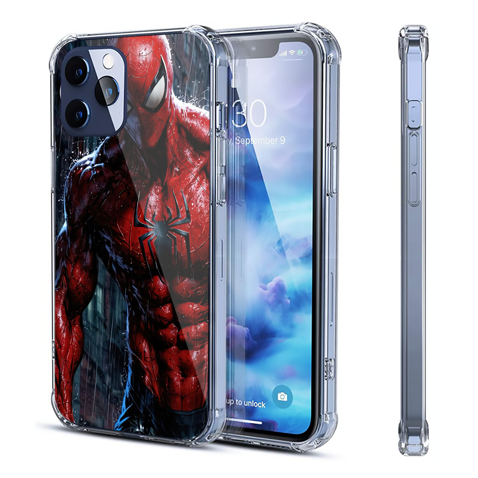 （画像用） Spider Man スパイダーマン 【iPhone 12シリーズ対応】透明スマホケース（クリアソフトケース）